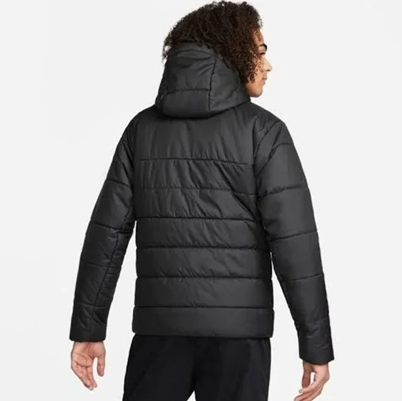 Nike Therma Fit Synthetic Fill Puffer Jacket Coat Hooded Black Mens-XLarge